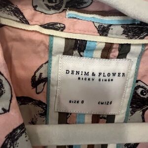 Denim & Flower Button Down Shirt